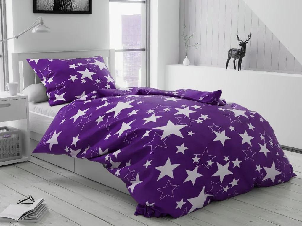 Star lila pamut ágyneműhuzat