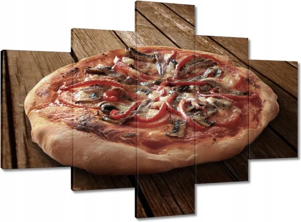 Vászonkép 100x70 Pizza egy fa asztalon