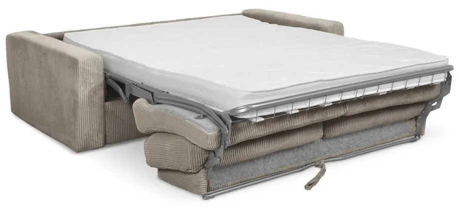 Világosbarna kordbársony kinyitható kanapé 195 cm Nona – Makamii