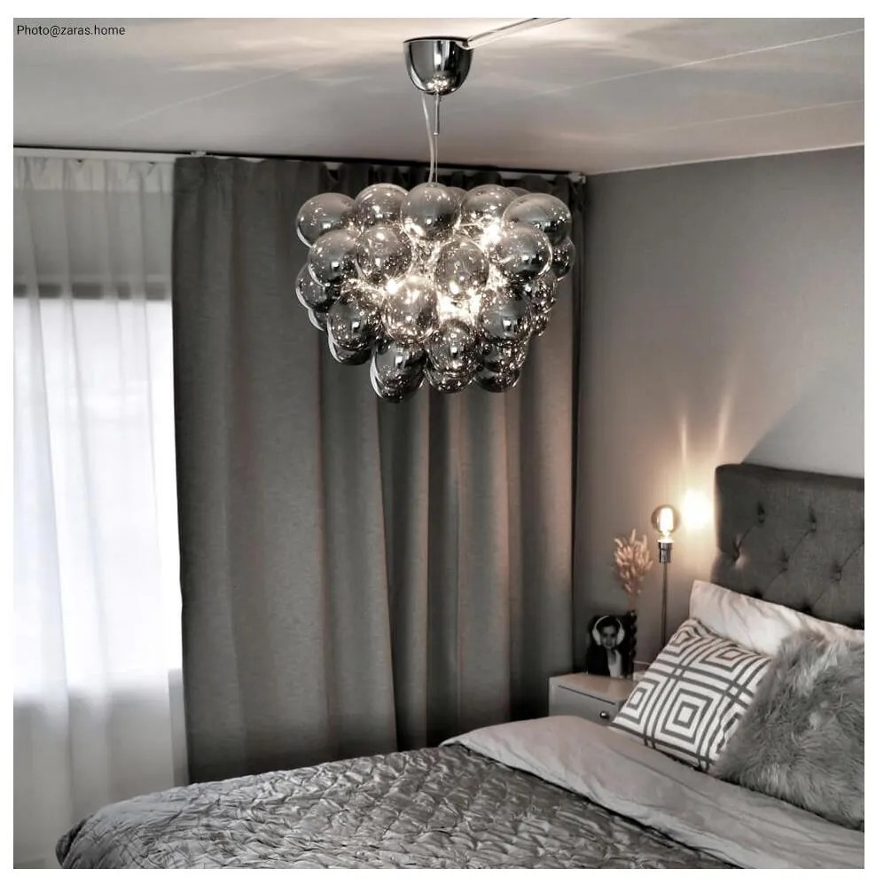 ByRydens 4200440-4505 - Csillár zsinóron GROSS 8xG9/4W/230V füstös/fekete