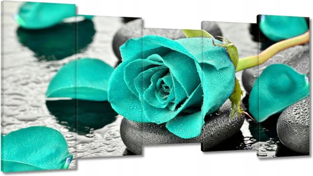 Vászonkép 150x80 Türkiz rózsa