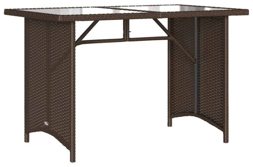 2 részes barna polyrattan kerti étkezőgarnitúra párnákkal