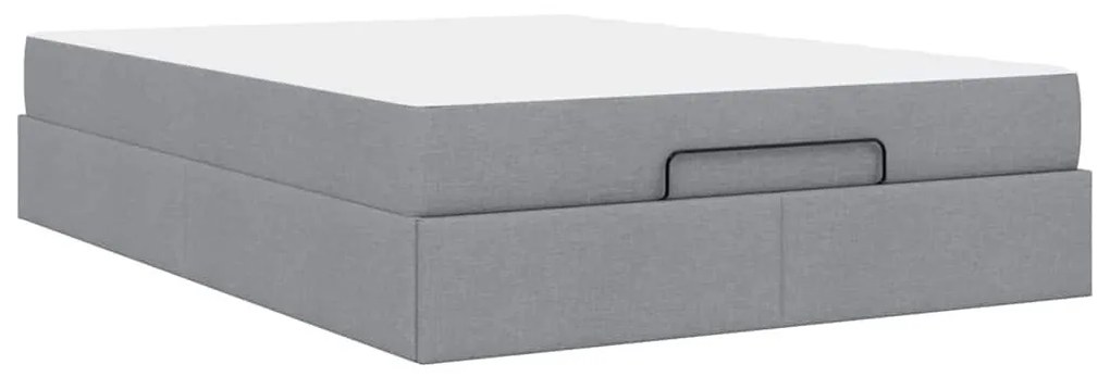 Ágykeret matracmal Világosszürke 140 x 190 cm szövet