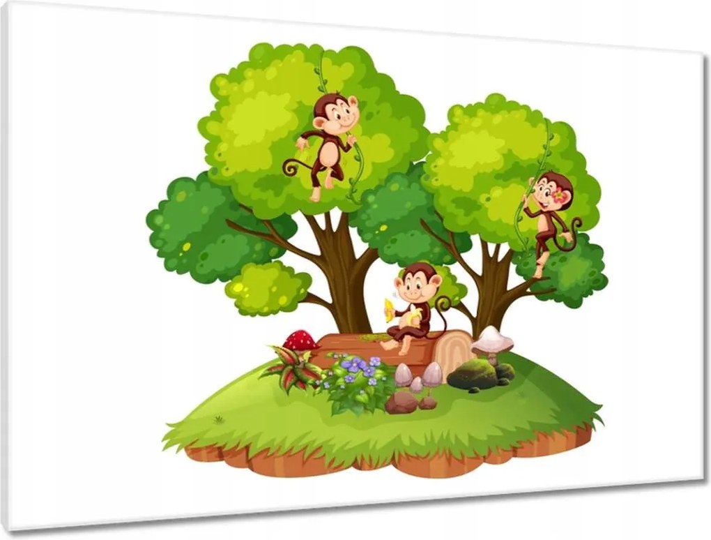 Vászonkép 90x60 Játékos majmok