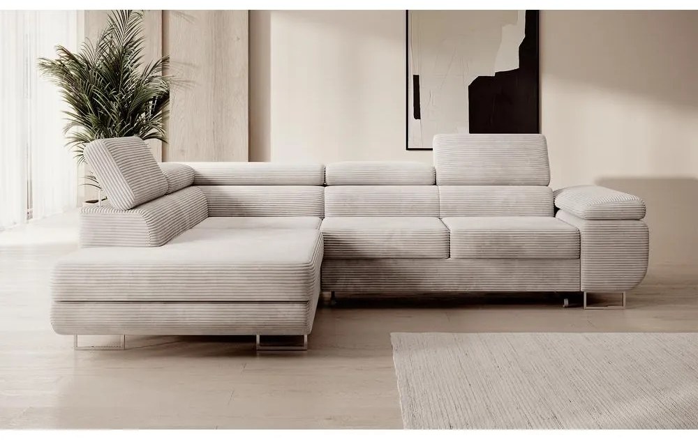 Sarokkanapé Stiletto (B) (bézs szürke + ezüst). 1099692