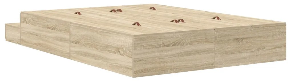 Ágykeret tárolóval Sonoma tölgy 226.5 x 135 x 31.5 cm Faanyag