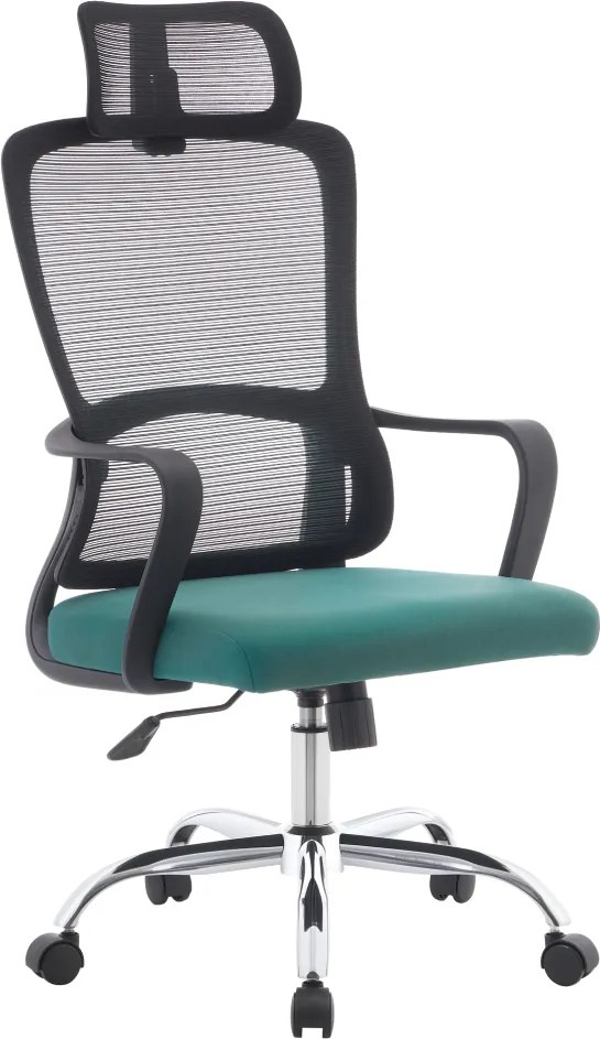 Irodai szék, fekete/zöld/króm, teherbírás 150 kg, RANDY