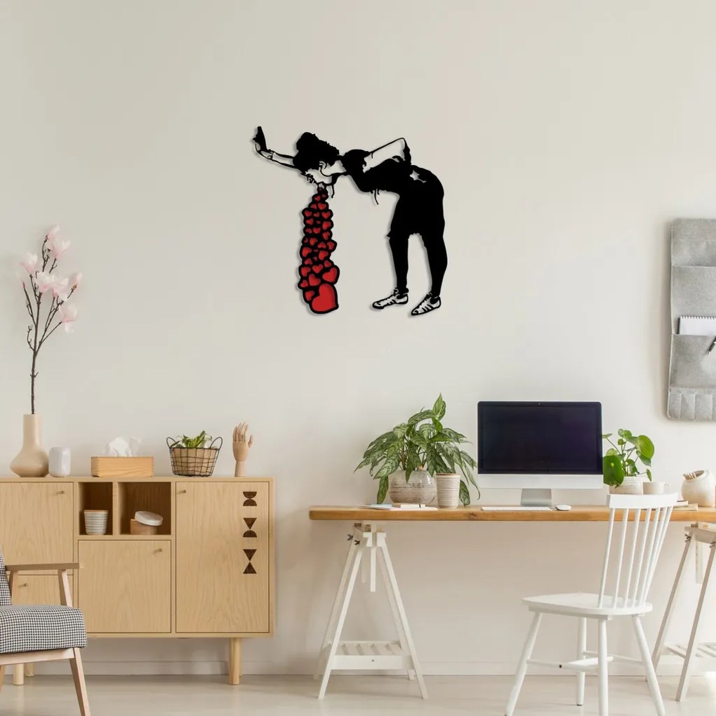 Banksy fém fali dekoráció, 63×61 cm