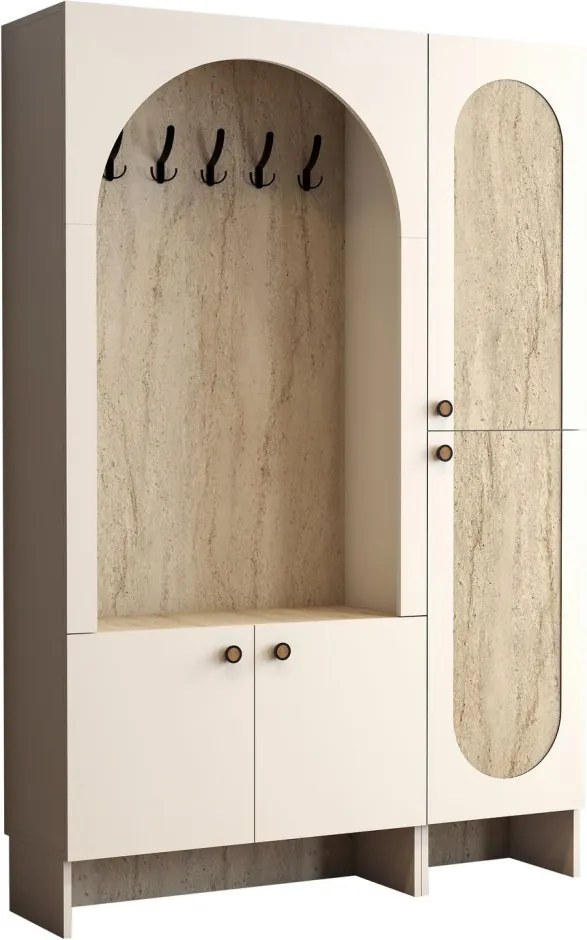 Palermo előszobafal, krém-travertin, 135 cm – TR845HCT4242