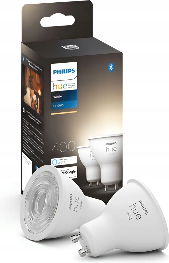 Led izzó Philips Hue GU10 4.2W 50W Smart White Fényerőszabályozható 2 db