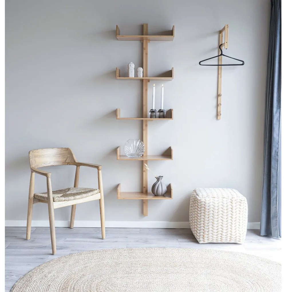 Villa polc bambusz, natúr, 50x180 cm