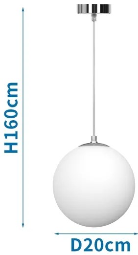 Aigostar - Függőlámpa kábelen, 1xE27/40W/230V, átm. 20 cm