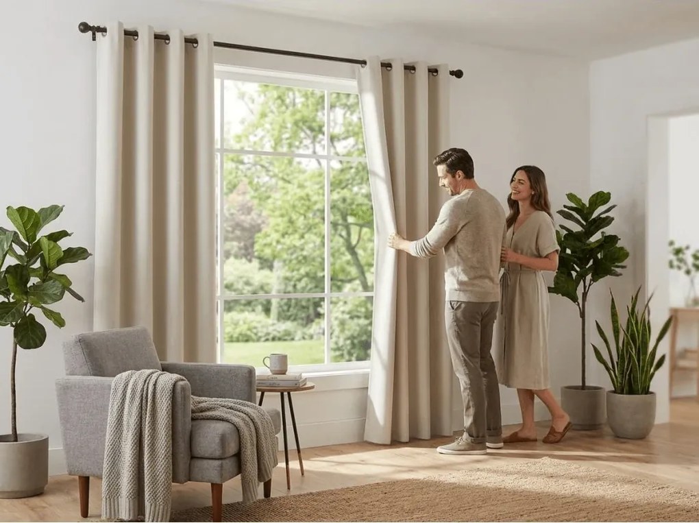 Fehér-krémszínű OXFORD függöny 140x250 cm Felfüggesztés: Hullámos sínszalag