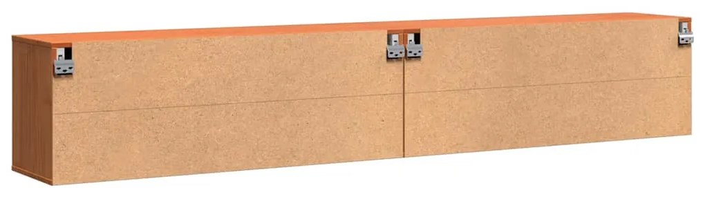 Fali Szekrények 2 pcs Viaszbarna 100 x 30 x 35 cm Tömör fenyőfa