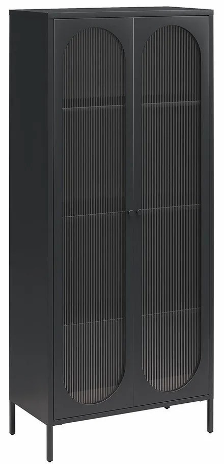 Fekete fém tálalószekrény 80x186x40 cm Luna – Støraa