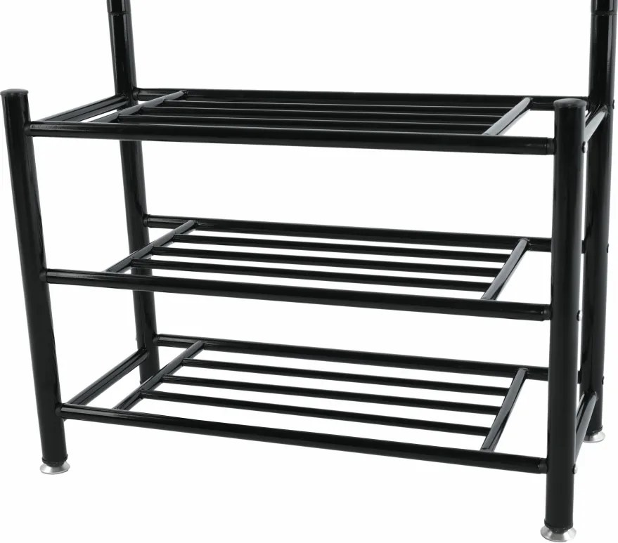 Fogas cipőtartóval, fekete fém, BARNUM