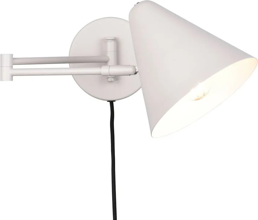 Elefántcsont színű konnektorhoz csatlakoztatható fali lámpa hajlítható szerkezettel ø 15 cm Cosima – Trio