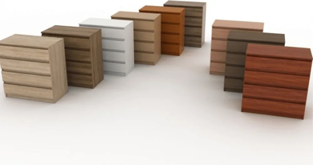 4 fiókos komód, tölgy sonoma, HANY NEW 004