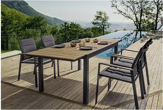 Alumínium kerti étkezőasztal 90x140 cm Elias – Bizzotto