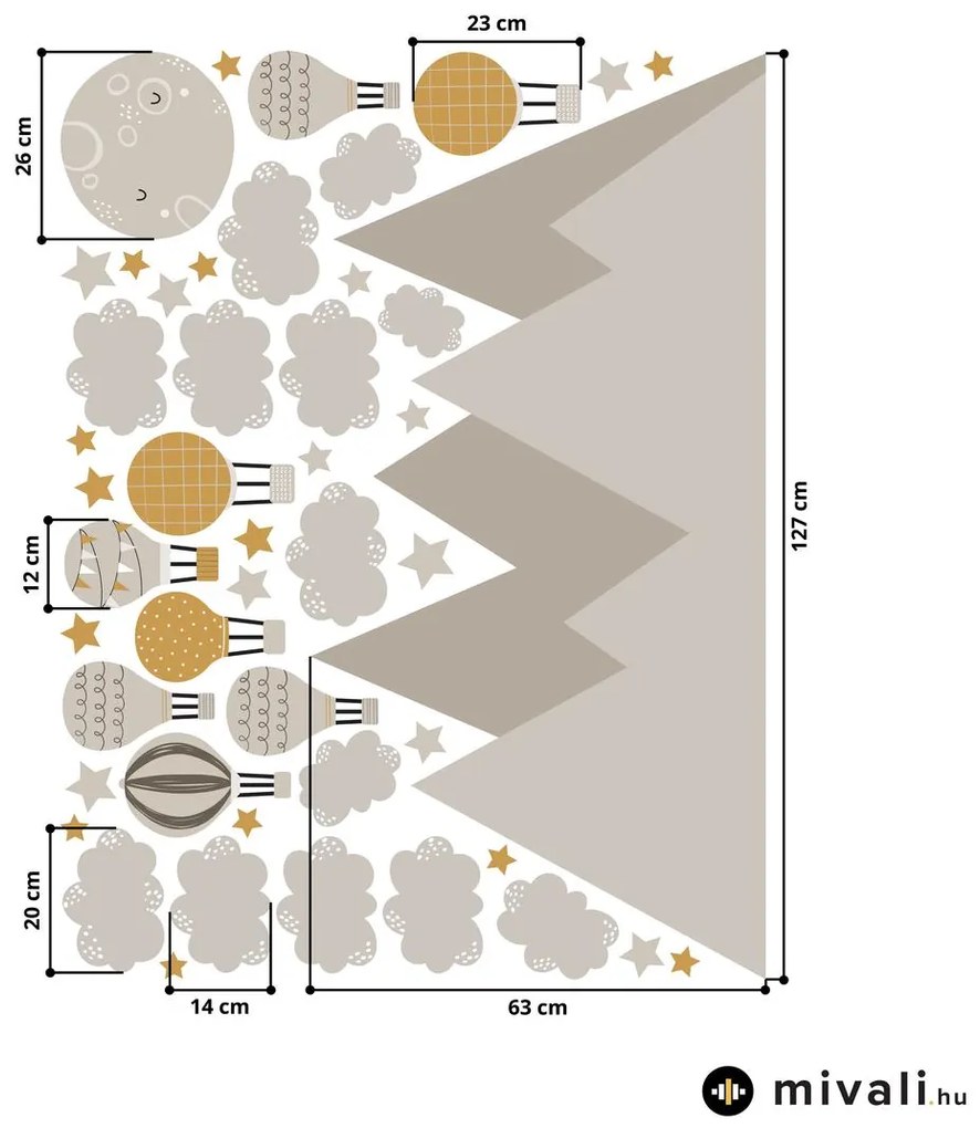 Falmatricák - Hegyes dombok és léggömbök