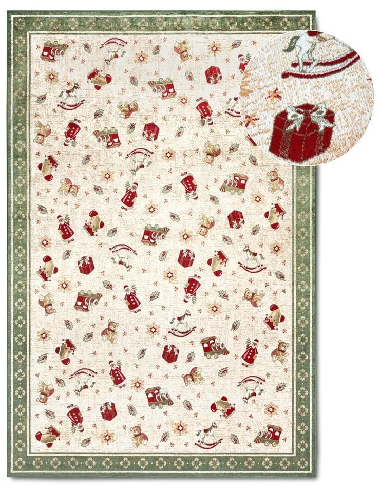 Zöld pamutkeverék szőnyeg karácsonyi mintával 160x230 cm Toy's Delight Green Christmas – Villeroy&amp;Boch