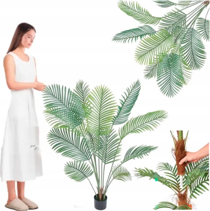 Mesterséges Pálma Fa Nappali Mint Élő Terasz Erkély Virágcserépben 150cm