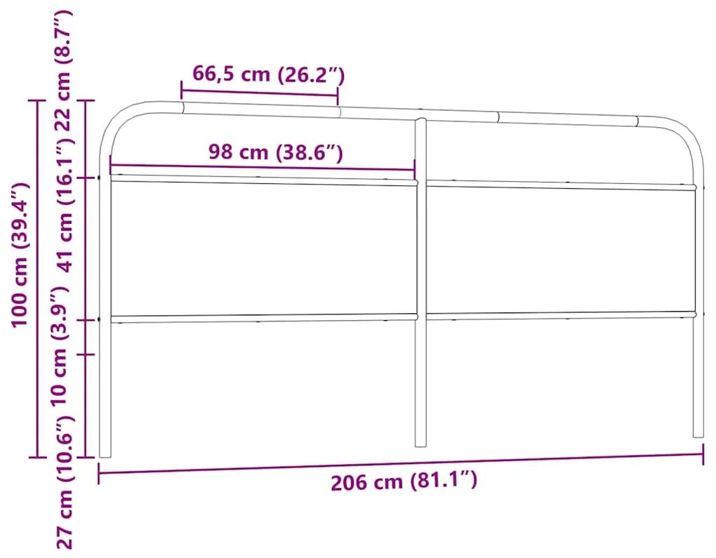 fejtámla sonoma tölgy 200 cm acél és műfa