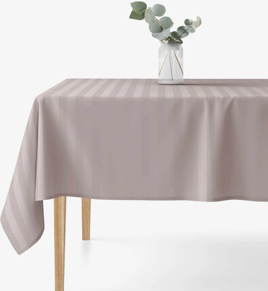 Goldea ünnepi damaszt szögletes terítő - szürkésbarna csíkos 100 x 100 cm