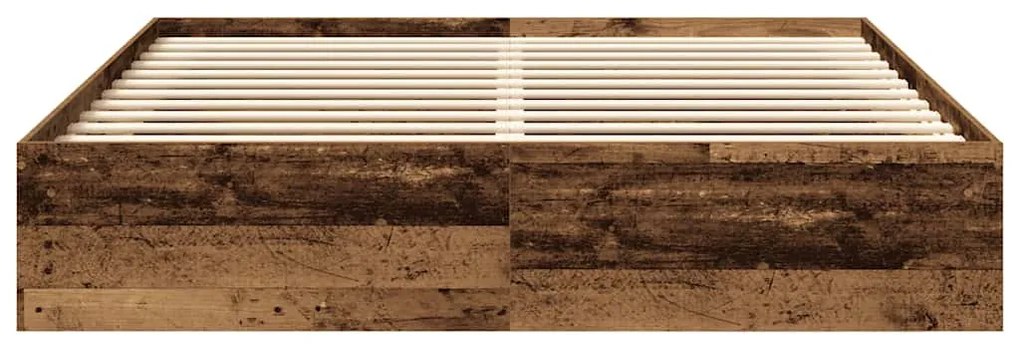 antik fa szerelt fa ágykeret matrac nélkül 200x200 cm
