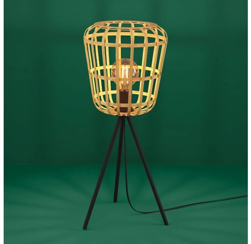 Eglo 390154 - Asztali lámpa MONTEZUELO 1xE27/40W/230V bambusz