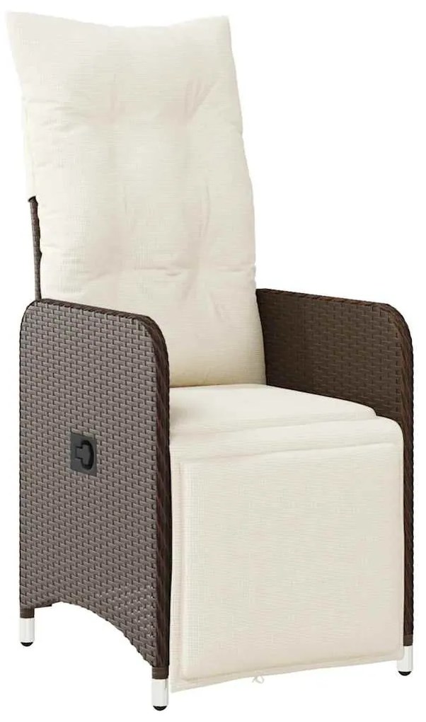 9 részes barna polyrattan kerti bisztrógarnitúra párnákkal