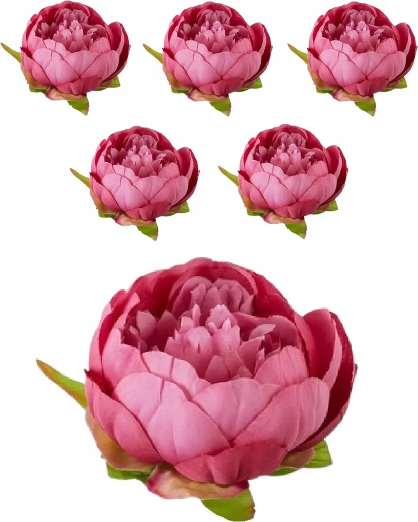 6x Bazsarózsa Termék Virágfej Peonie Virág Művirág
