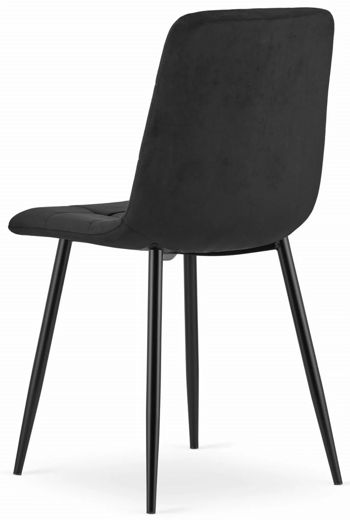 AKCIÓ Fekete bársony szék KARA fekete lábakkal II. osztály