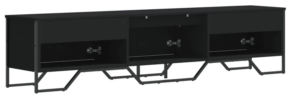 fekete szerelt fa TV-szekrény 180 x 34 x 41 cm