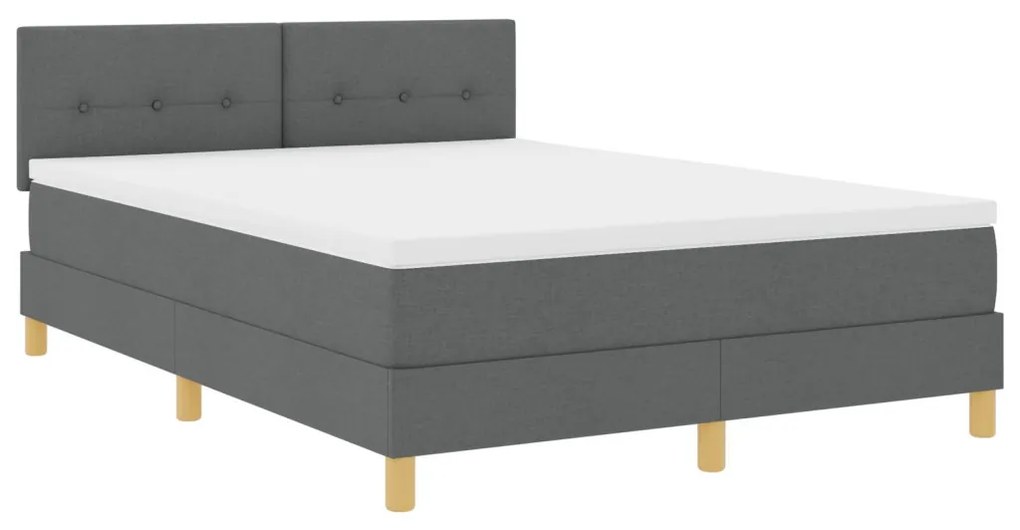 Box Spring Ágy matraccal Sötétszürke 160x200 cm Szövet