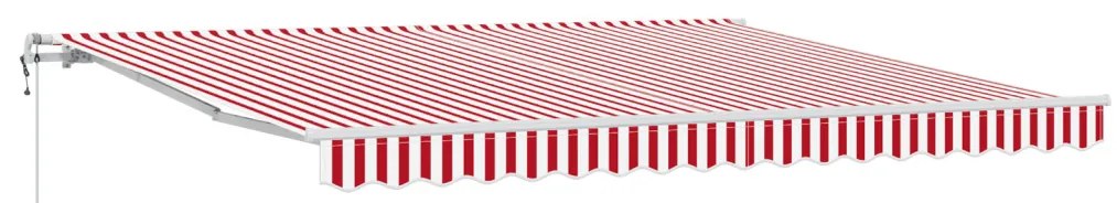 Automatikus Behúzható Árnyékoló Piros és Fehér Csíkos 400x300 cm
