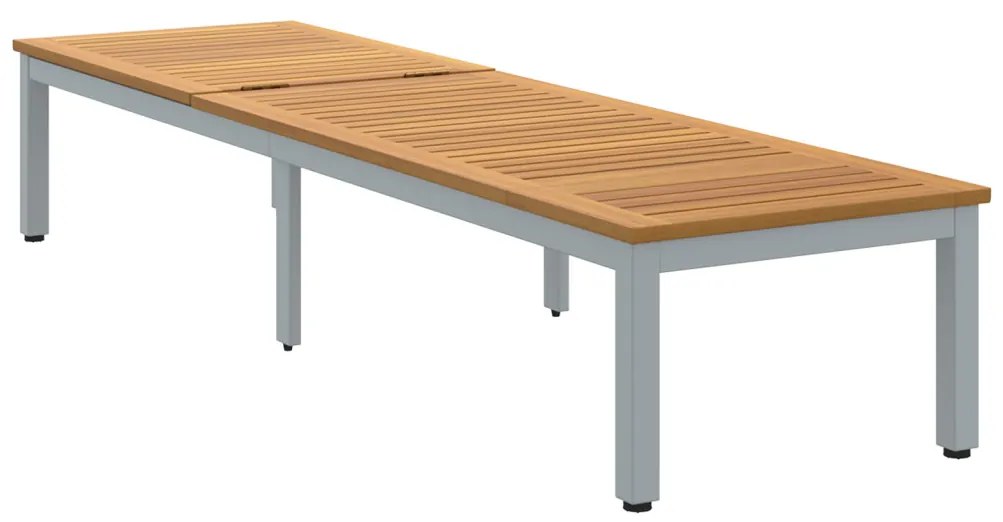 Nyugágy Szürke 200x55x35 cm Tömör Akáciából