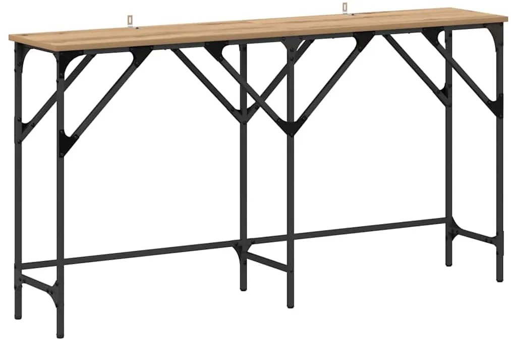 Konzolasztal kézműves tölgy 140 x 29 x 75 cm Faanyag