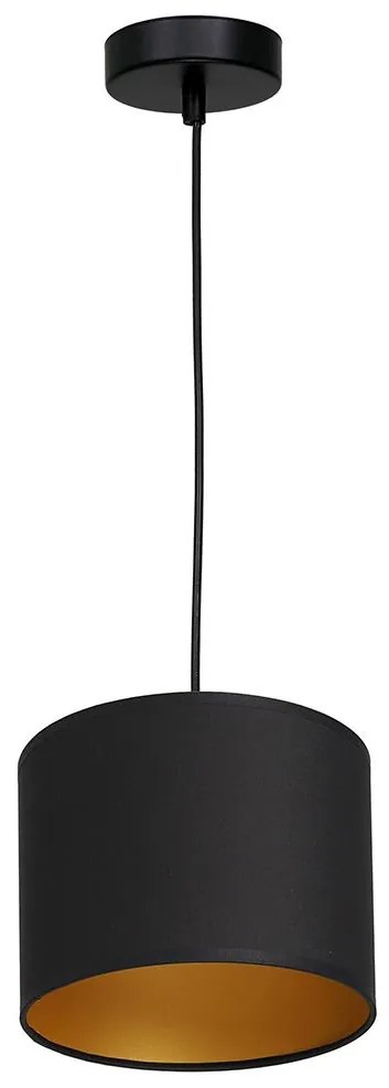 Csillár zsinóron ARDEN 1xE27/60W/230V átmérő 18 cm fekete/arany