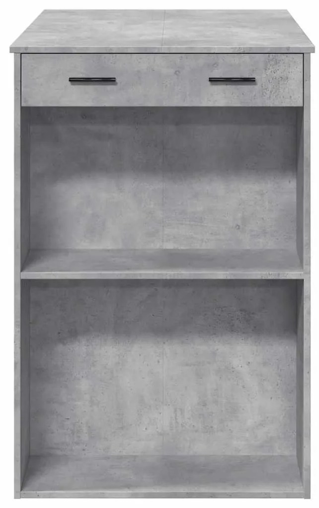 betonszürke szerelt fa bárasztal 102 x 70 x 103,5 cm