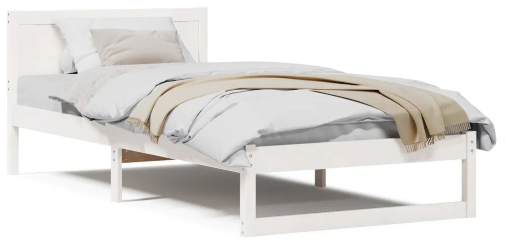 Ágykeret Fehér Fa 90 x 200 cm Minimalista ágykeret