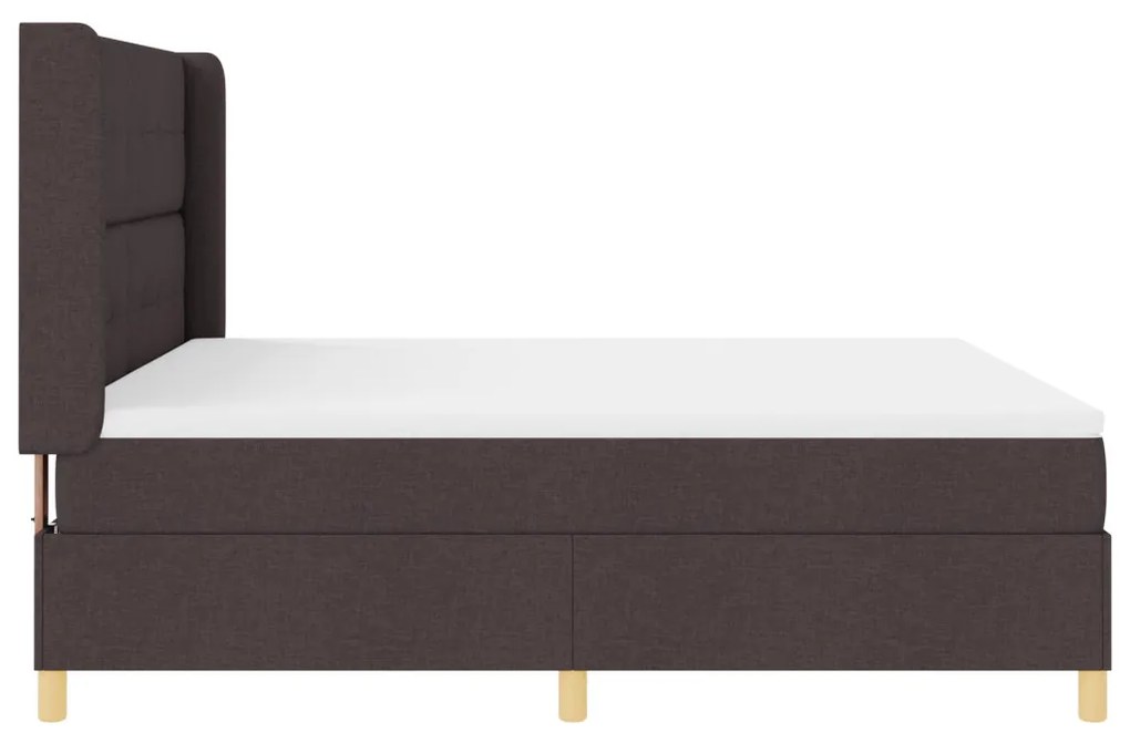 Boxspring Ágy Matrac + LED Sötétbarna 180x200 cm Szövet