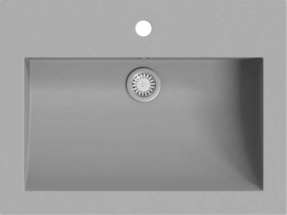 vidaXL szürke gránit mosdókagyló 600 x 450 x 120 mm