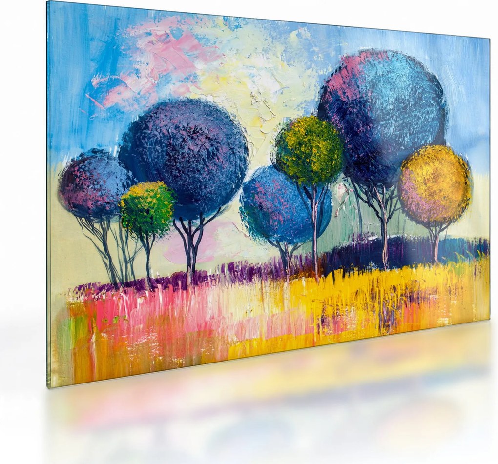 Kupolafák képe, olajfestmény (üvegen) (70x50 cm)