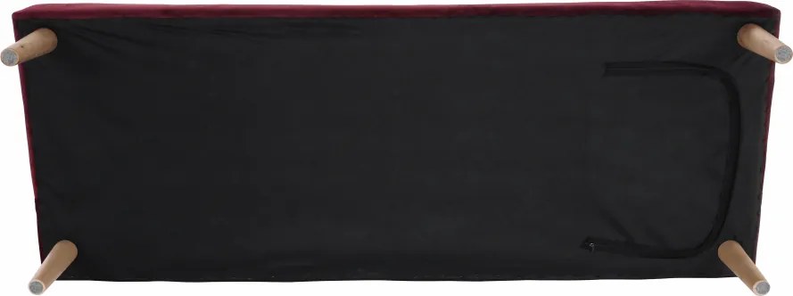 Kanapé széthúzhatós, bordó/tölgy, ALIDA