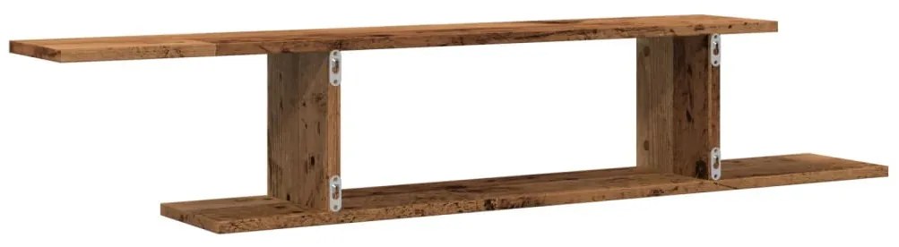 antik fa színű szerelt fa fali TV-polc 125 x 18 x 23 cm