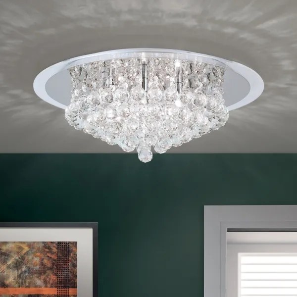 Orion DLU 2378/6/50-Kristály mennyezeti lámpa GLORIA 6xG9/40W/230V átm. 50 cm króm