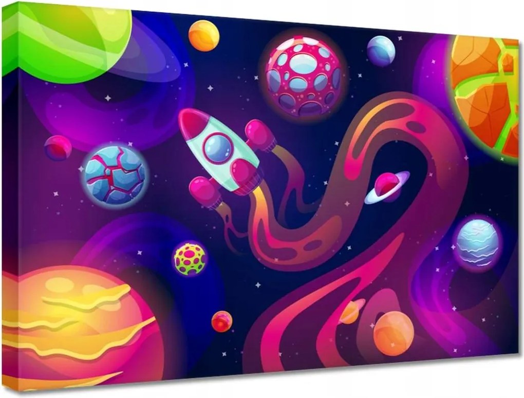 Vászonkép 30x20 Űrrakéta repül egy új bolygóra