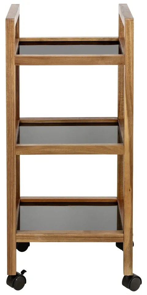 Fekete-natúr színű akácfa fürdőszobai polcos állvány 35x76,5 cm Fondi – Wenko