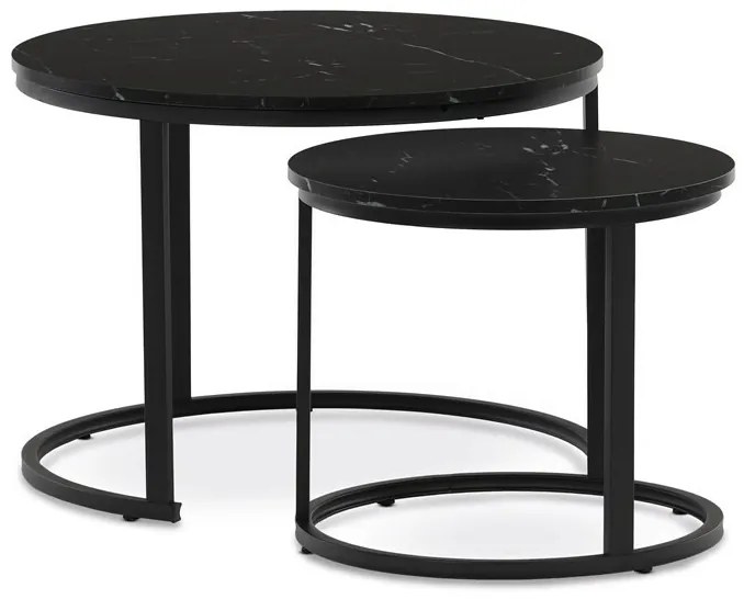 Konferenciaasztalok szett, fekete márvány, 2 db